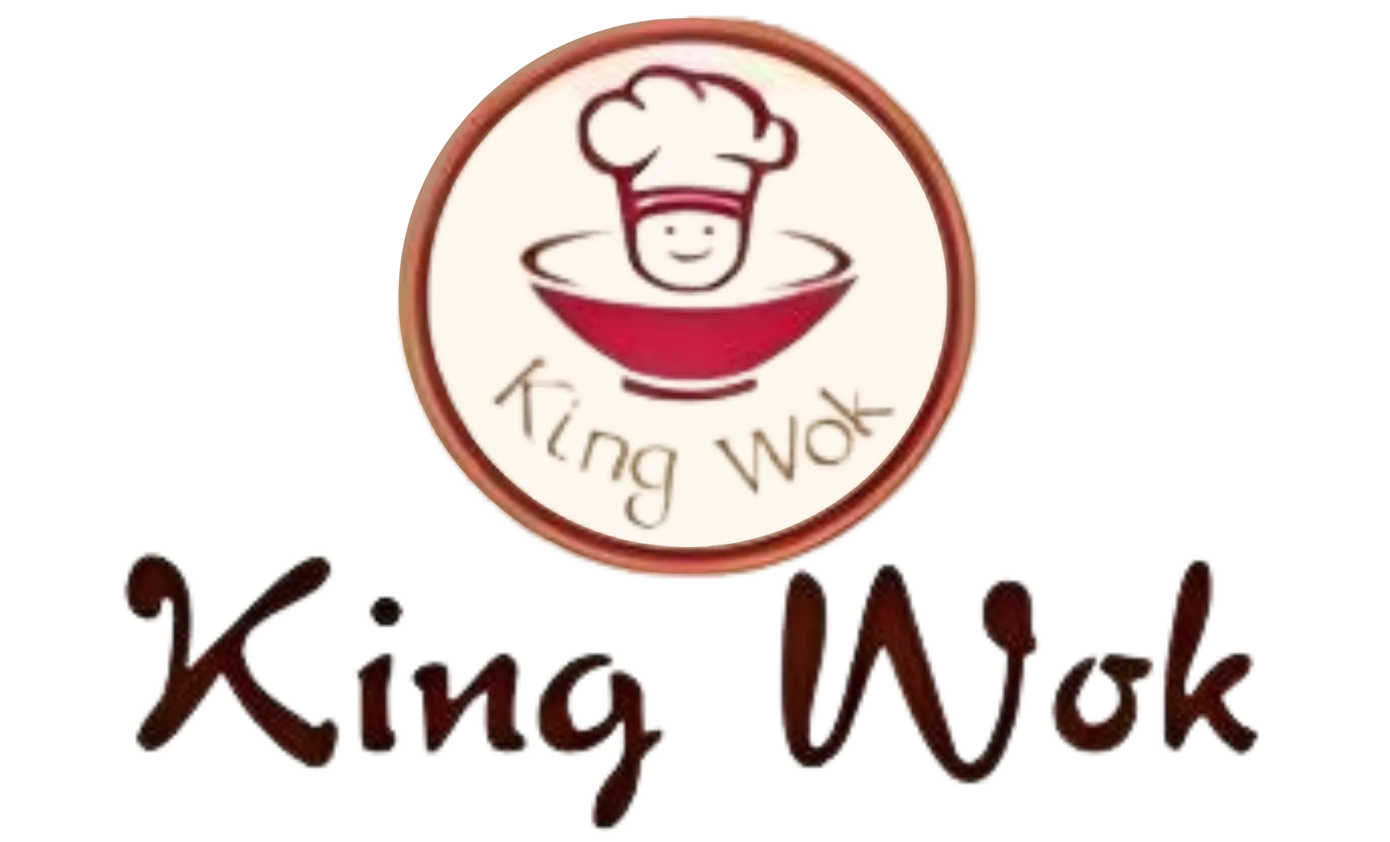 Official logo of King Wok, featuring a chef and bowl design at King Wok, a Chinese Restaurant in Powdersville.